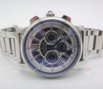 Cartier Stainless Steel Black Chronograph Quartz Watch